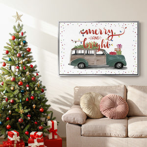 Christmas Cars Collection A - Framed Gallery Wrapped Canvas in Floating Frame