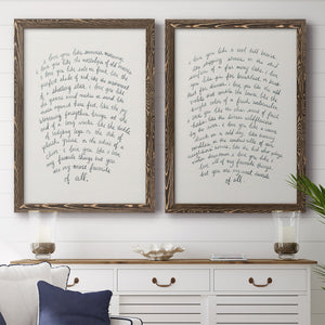 Letter to a Lover I - Barnwood Framed Canvas Set