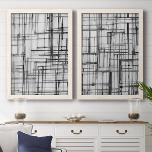 Line Meditation I - Barnwood Framed Canvas Set