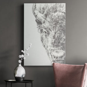 Graphite Bison Portrait I - Canvas Art Print