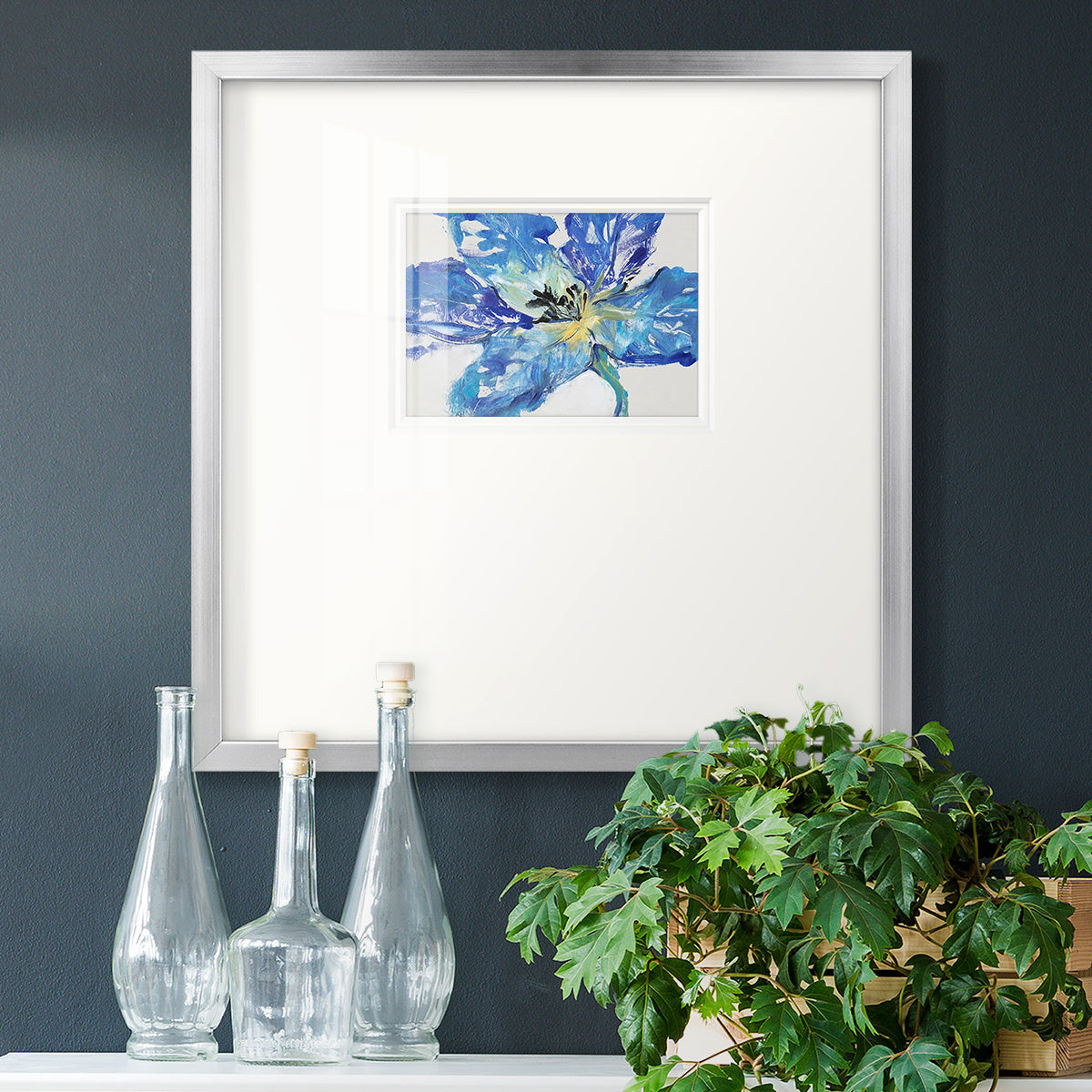 Fleur Bleue II Premium Framed Print Double Matboard