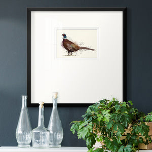 Pheasant Splash 1 Premium Framed Print Double Matboard