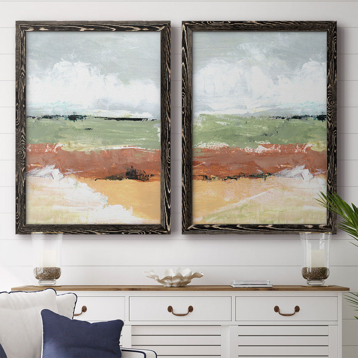 Quiet Prarie Grove I - Premium Framed Canvas 2 Piece Set - Ready to Hang