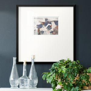 Blue Abstract Premium Framed Print Double Matboard