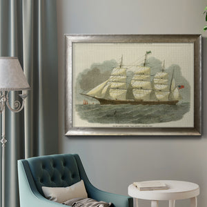 Antique Clipper Ship IV Premium Framed Canvas- Ready to Hang