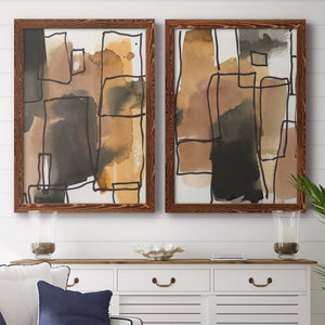 Retro Vibe I - Barnwood Framed Canvas Set