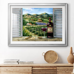 Tuscan Red and Vineyard - Modern Framed Art Print