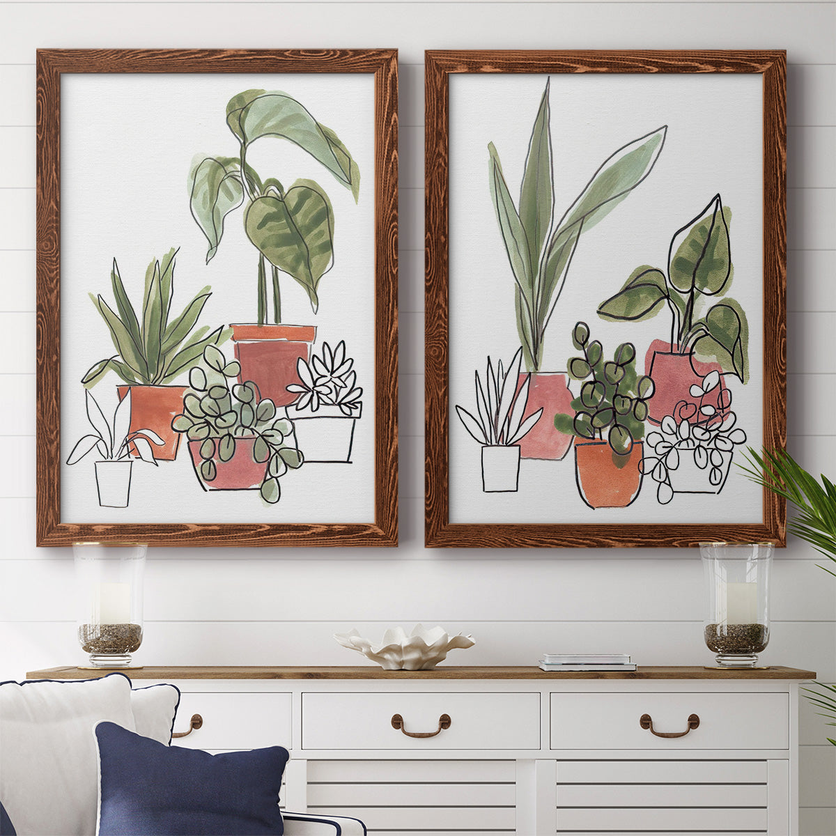 Home Grown I - Premium Framed Canvas 2 Piece Set - Ready to Hang