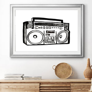 Boombox Sketch - Modern Framed Art Print