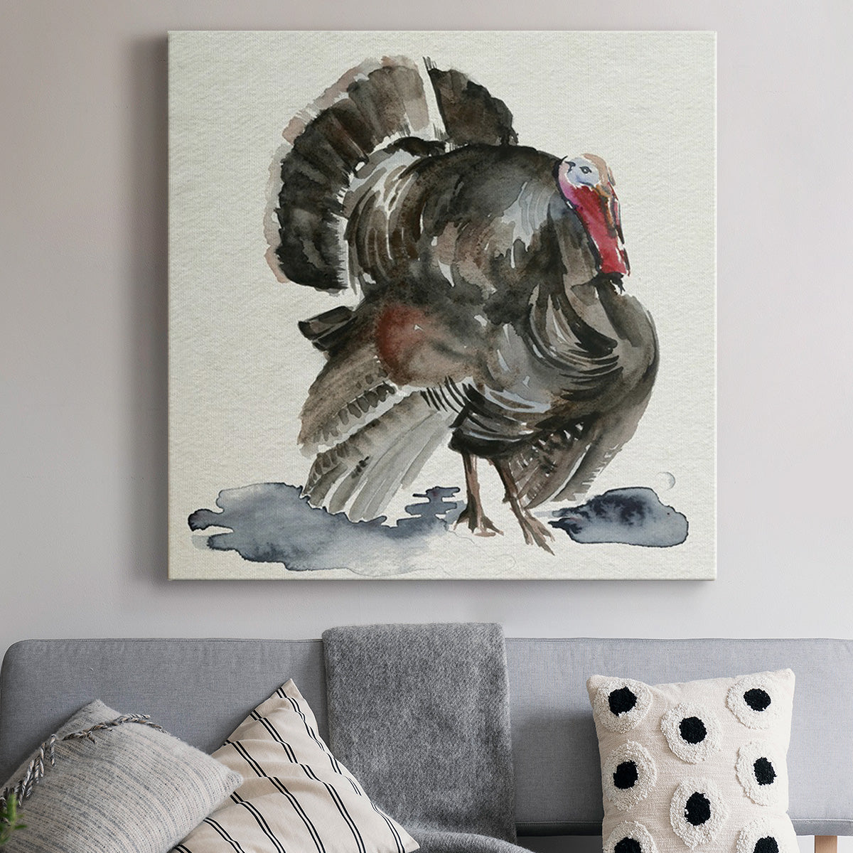 Watercolor Turkey I-Premium Gallery Wrapped Canvas - Ready to Hang