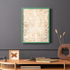 Walnut Damask I - Restickable Framed Art Print