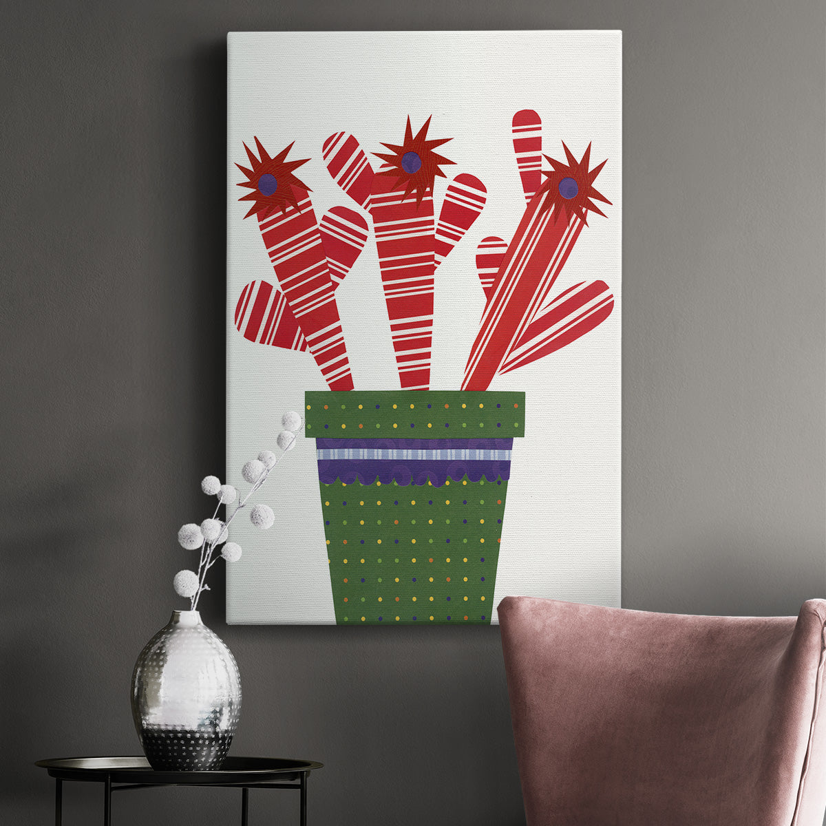 Cheerful Succulent V Premium Gallery Wrapped Canvas - Ready to Hang