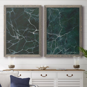Jade Marble I - Barnwood Framed Canvas Set