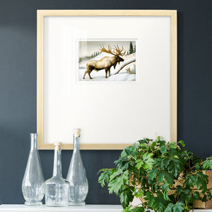 Snow Elk Premium Framed Print Double Matboard