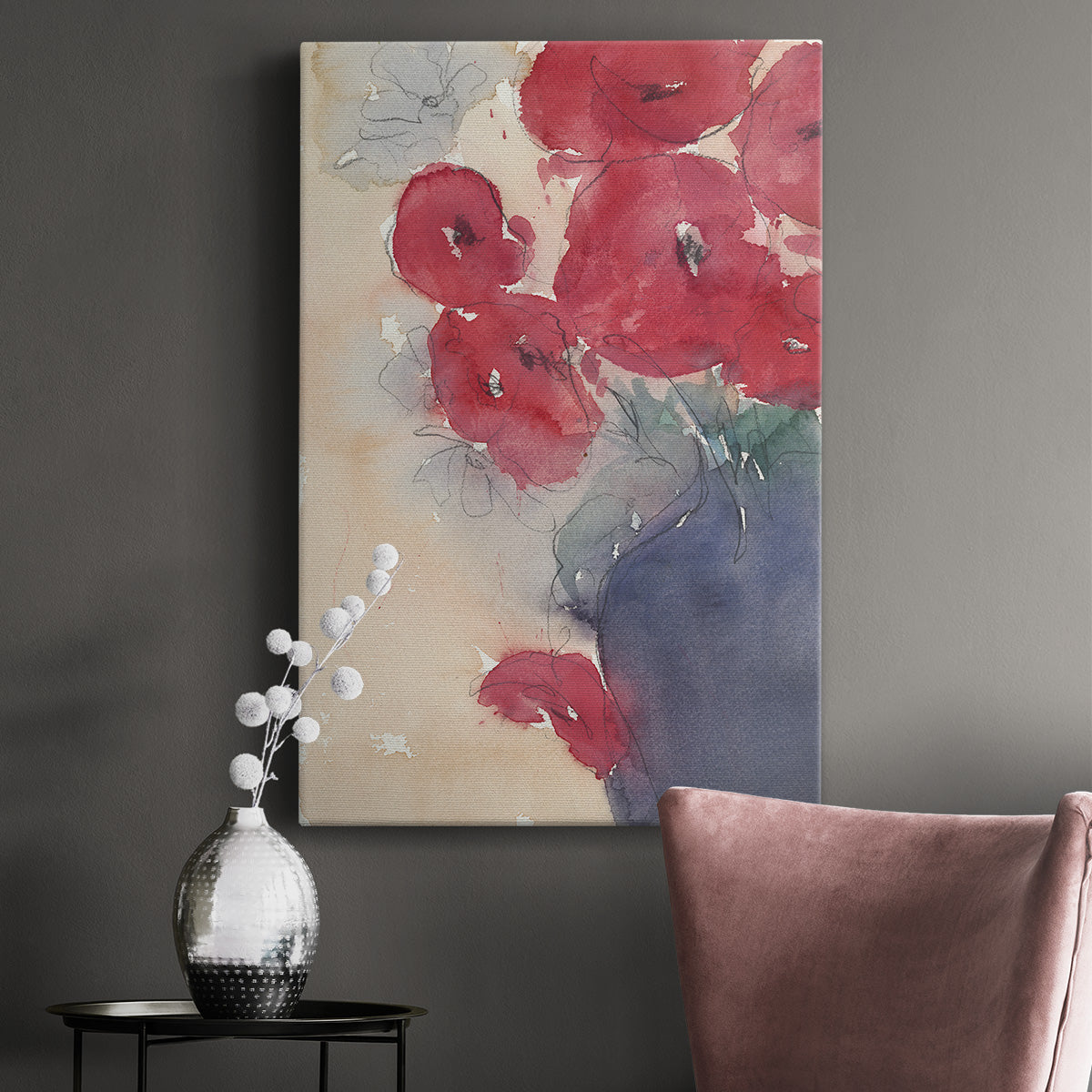 Pop of Red I Premium Gallery Wrapped Canvas - Ready to Hang