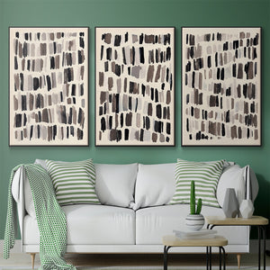 Chalk and Flint I - Framed Premium Gallery Wrapped Canvas L Frame 3 Piece Set - Ready to Hang