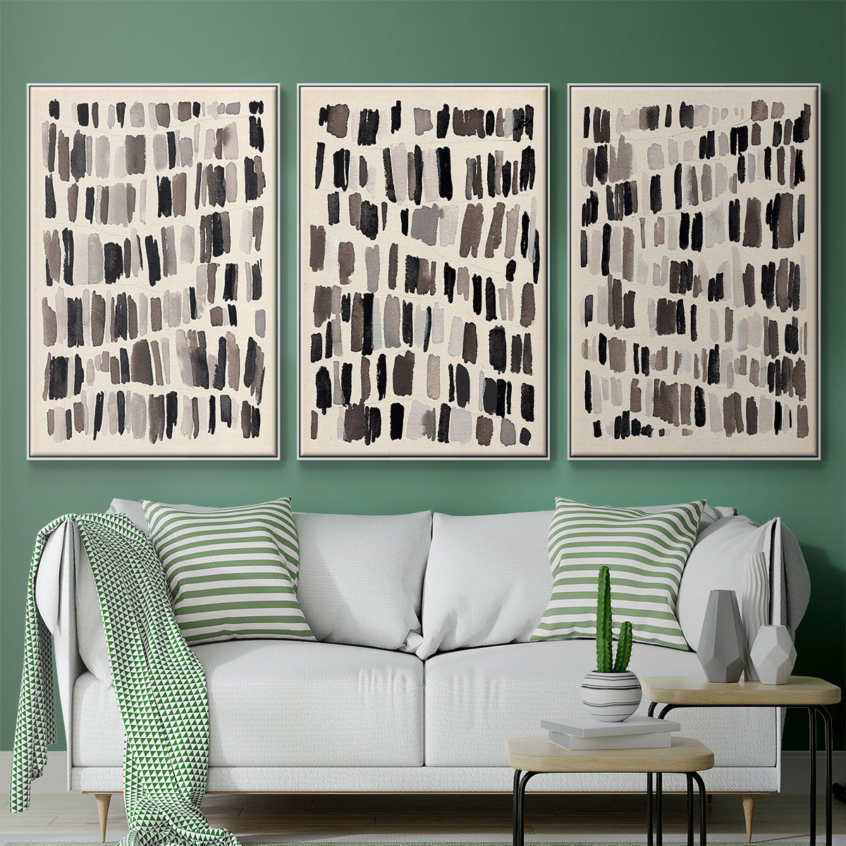 Chalk and Flint I - Framed Premium Gallery Wrapped Canvas L Frame 3 Piece Set - Ready to Hang