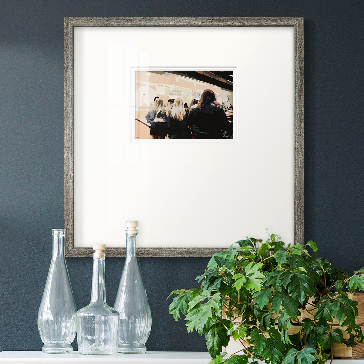 Late Night Queue Premium Framed Print Double Matboard