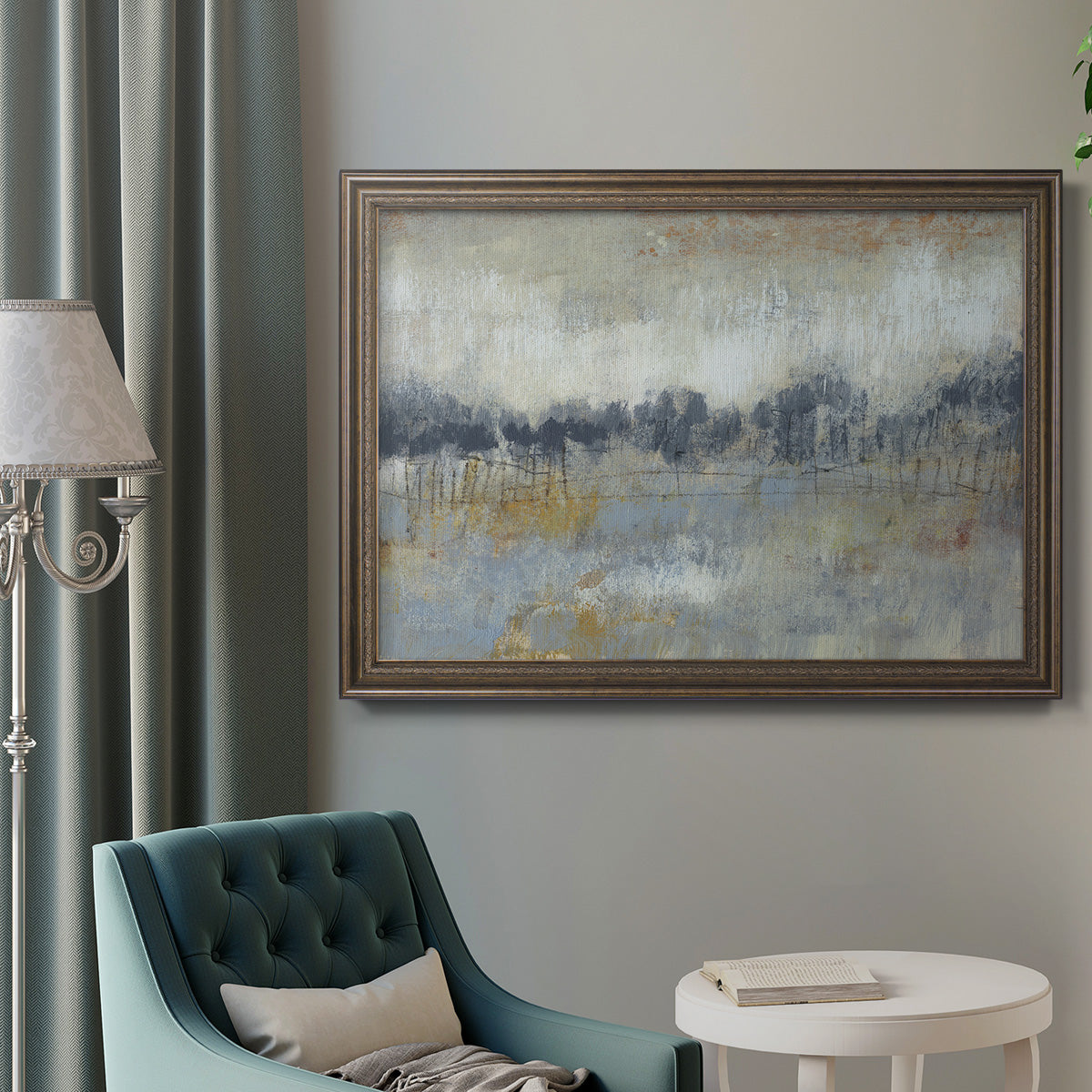 Cool Grey Horizon II Premium Framed Canvas- Ready to Hang