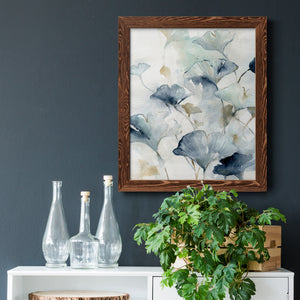 Indigo Ginkgo II - Premium Canvas Framed in Barnwood - Ready to Hang