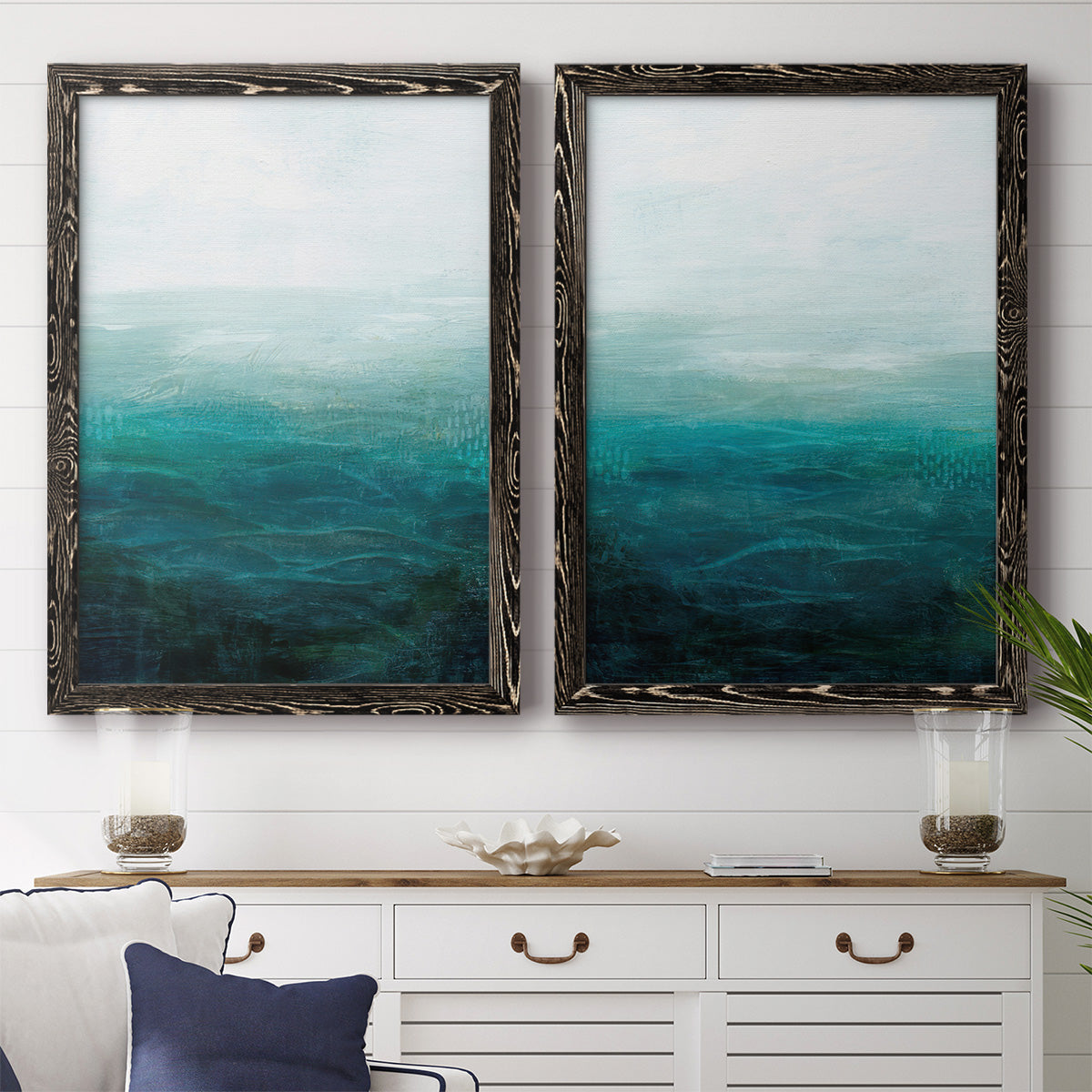 Drifting Sea I - Premium Framed Canvas 2 Piece Set - Ready to Hang