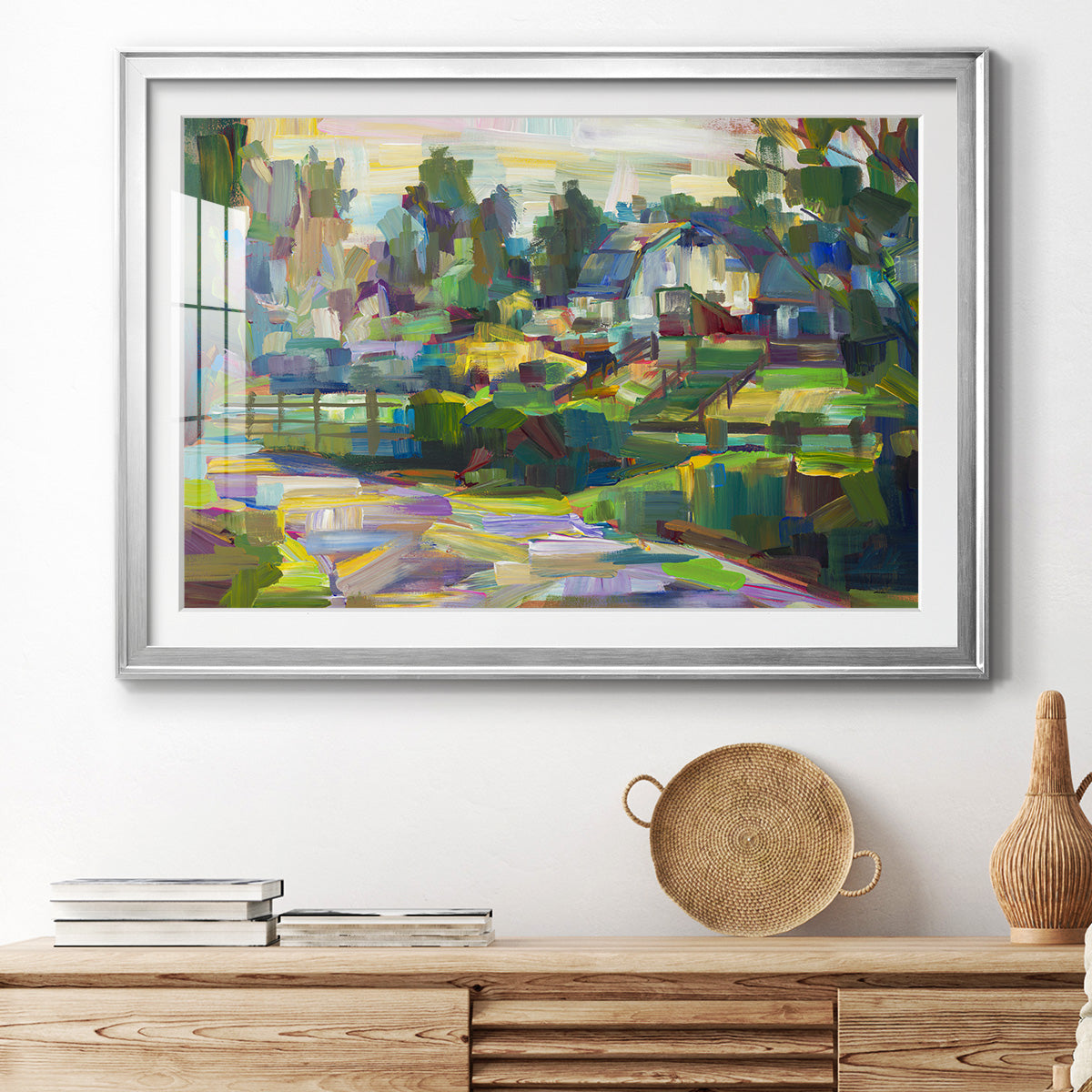 White Barn Premium Framed Print - Ready to Hang