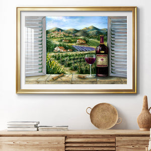 Tuscan Red and Vineyard - Modern Framed Art Print