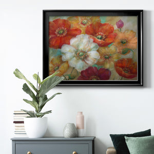 Poppycentric - Modern Framed Canvas Print
