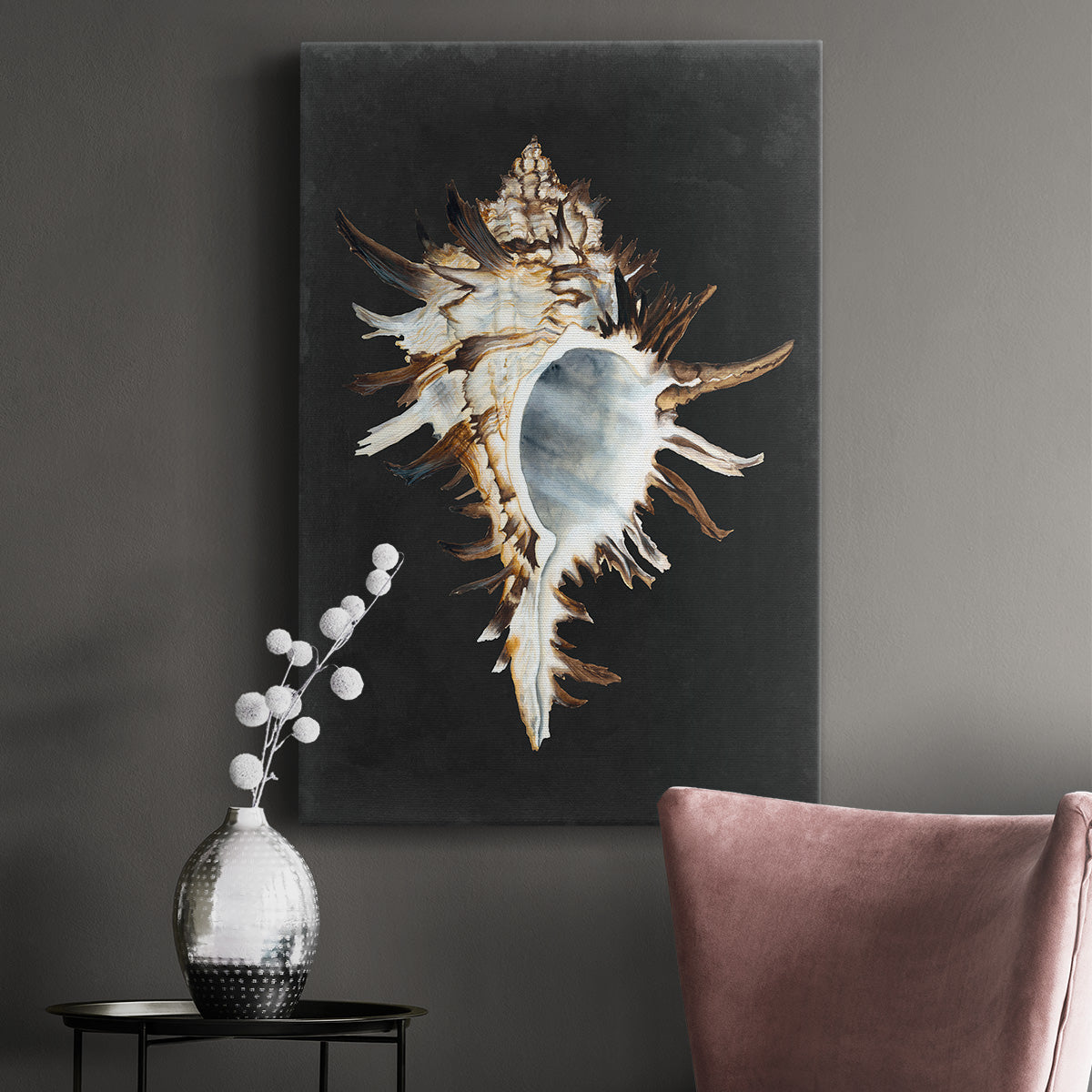 Graphic Black Murex Premium Gallery Wrapped Canvas - Ready to Hang