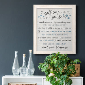 Guide to Self Care - Premium Canvas Framed in Barnwood - Ready to Hang