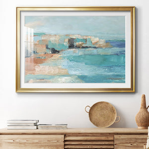 Turquoise Cliff Wall I - Modern Framed Art Print