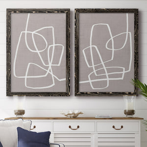 Linen Roundabout I - Barnwood Framed Canvas Set