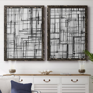 Line Meditation I - Barnwood Framed Canvas Set