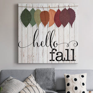 Hello Fall Leaves-Premium Gallery Wrapped Canvas - Ready to Hang