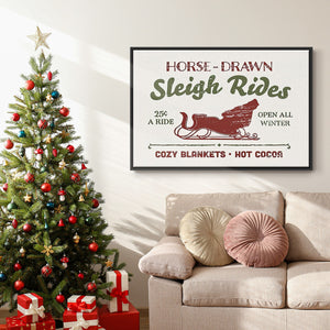Christmas Farm Sign III - Framed Gallery Wrapped Canvas in Floating Frame