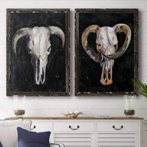 Horned Skull I - Premium Framed Canvas 2 Piece Set - Ready to Hang