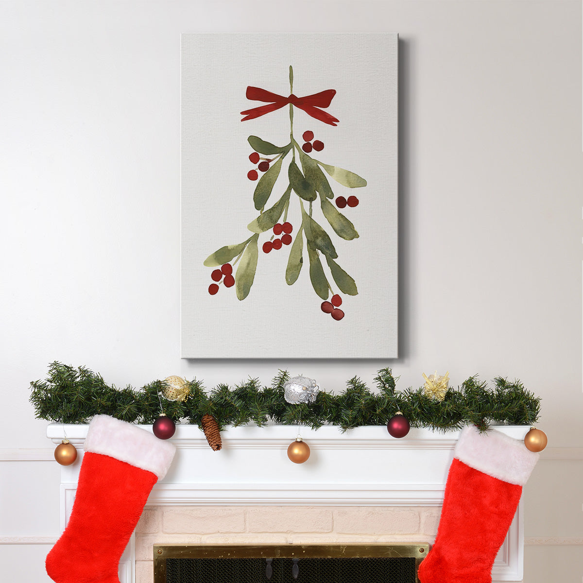 Mistletoe Bow I - Gallery Wrapped Canvas