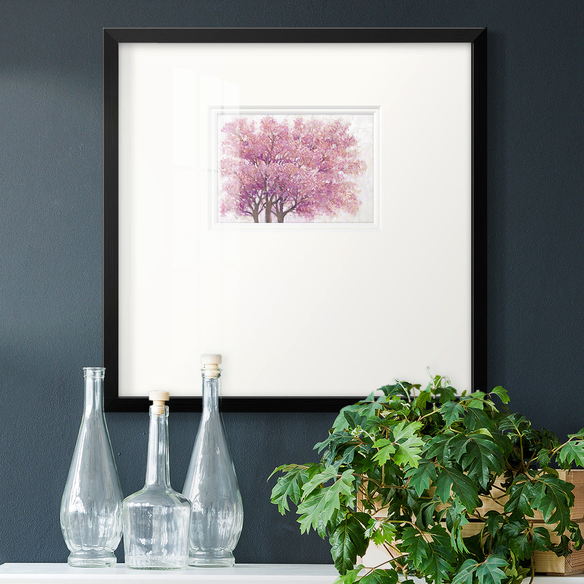 Pink Cherry Blossom Tree I Premium Framed Print Double Matboard