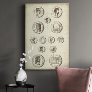 Antique Roman Coins I Premium Gallery Wrapped Canvas - Ready to Hang