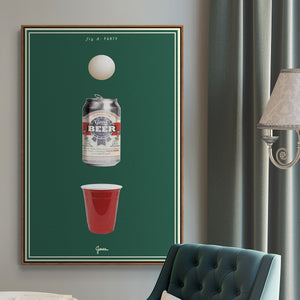 Fig. A: Party - Framed Premium Gallery Wrapped Canvas L Frame - Ready to Hang