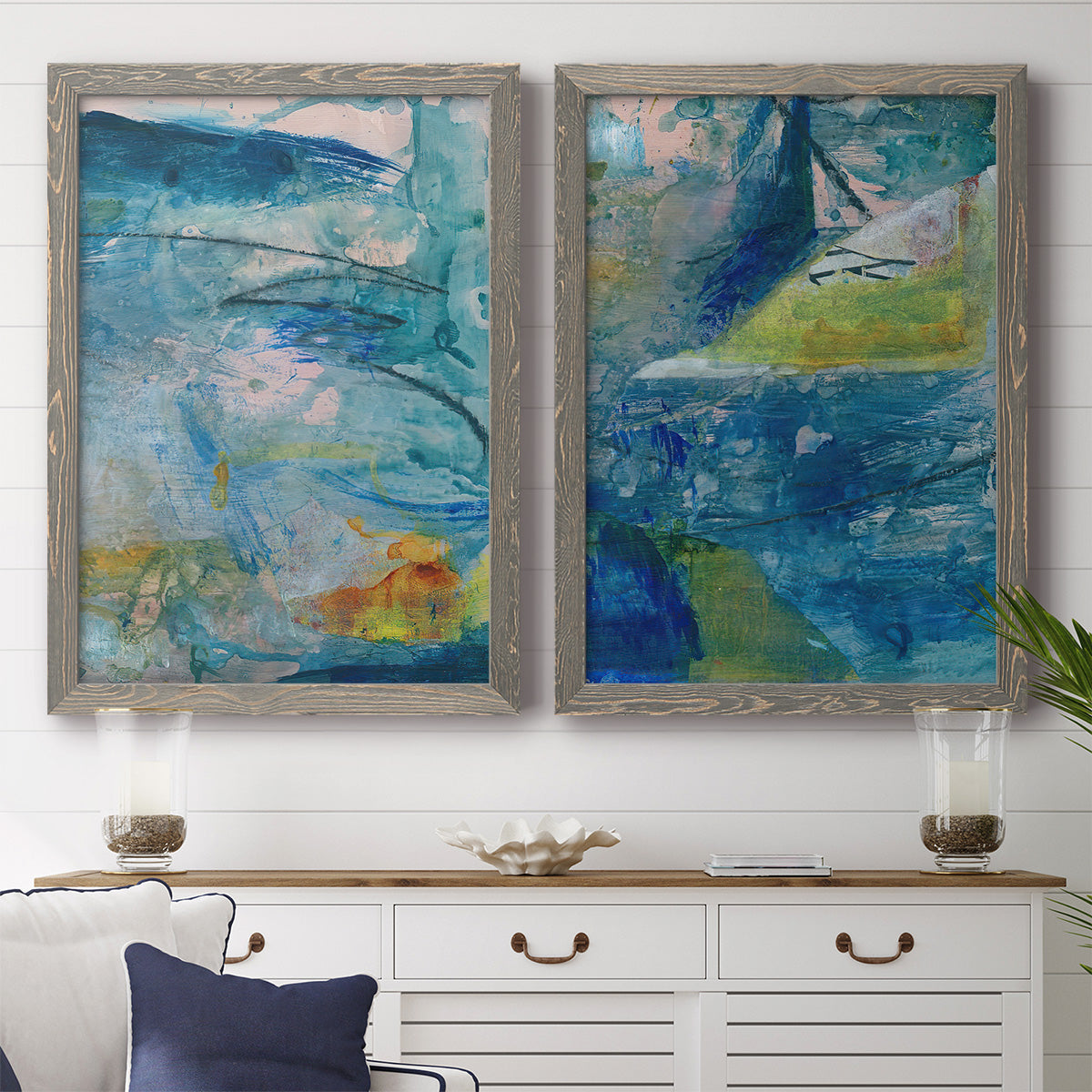 Spring Winds V - Premium Framed Canvas 2 Piece Set - Ready to Hang