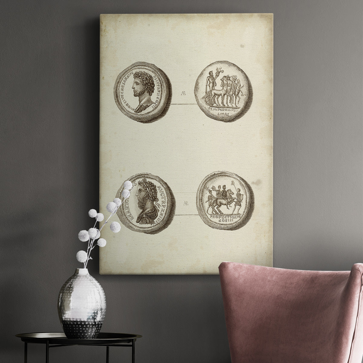 Antique Roman Coins VI Premium Gallery Wrapped Canvas - Ready to Hang