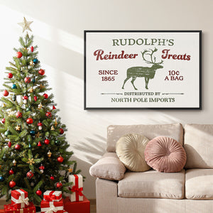 Christmas Farm Sign IV - Framed Gallery Wrapped Canvas in Floating Frame