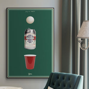 Fig. A: Party - Framed Premium Gallery Wrapped Canvas L Frame - Ready to Hang