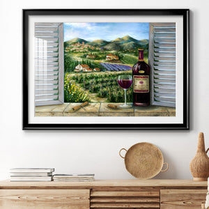 Tuscan Red and Vineyard - Modern Framed Art Print