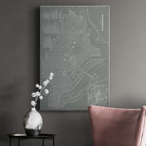 City Map of Washington  D.C. Premium Gallery Wrapped Canvas - Ready to Hang