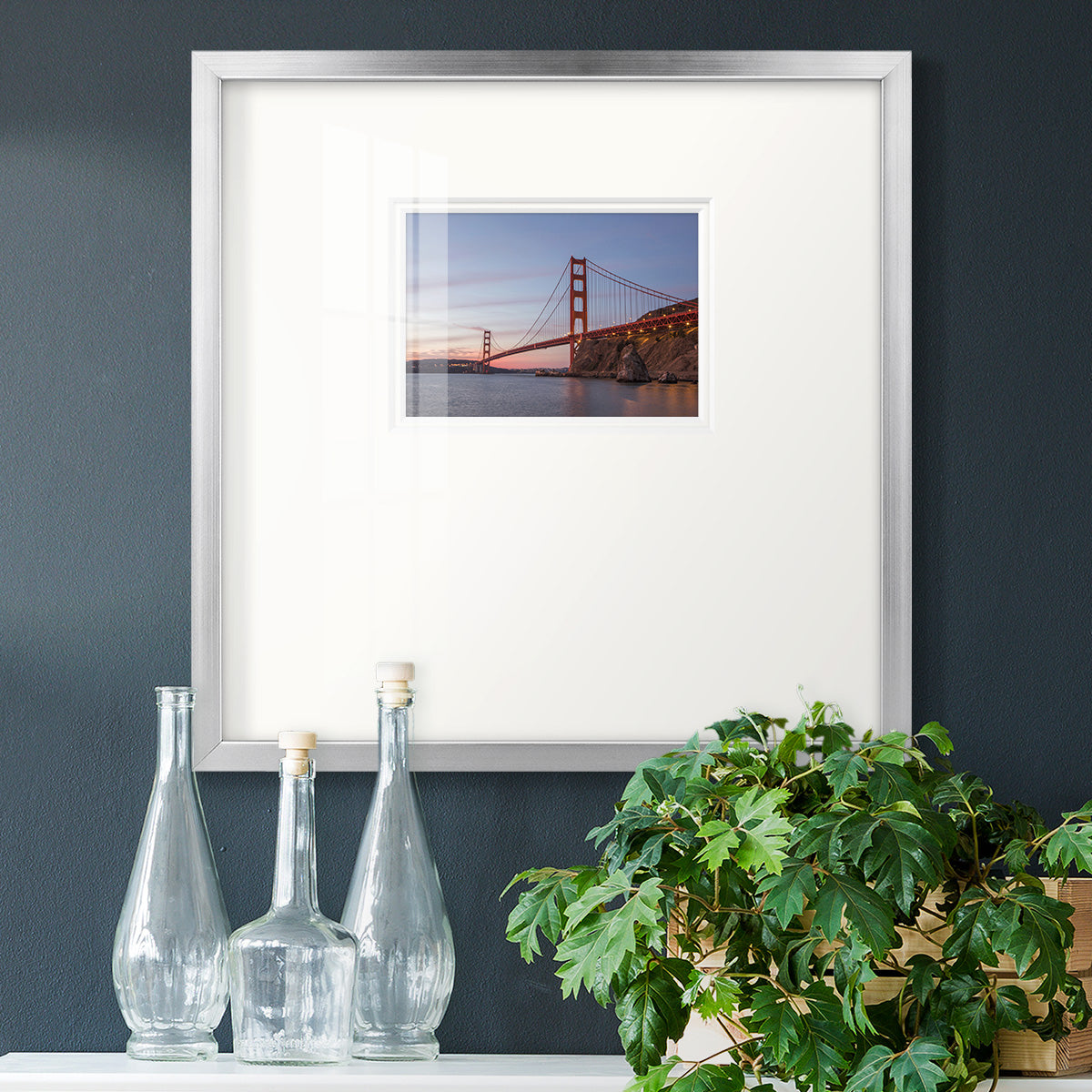 Golden Gate Span Premium Framed Print Double Matboard