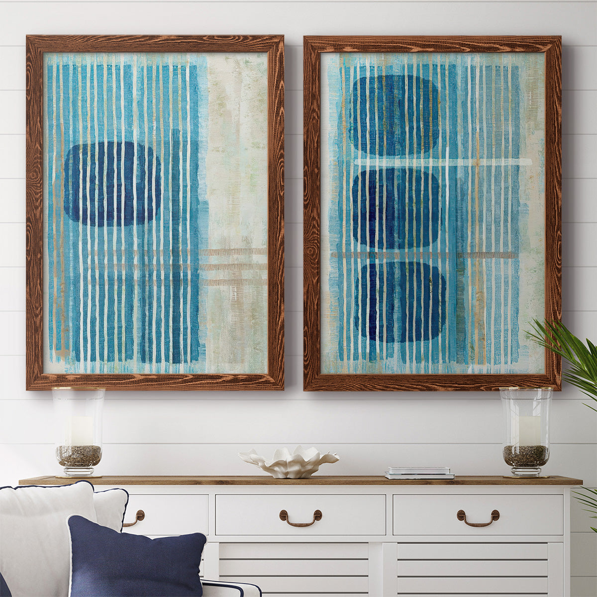 Blue Blue Horizon I - Premium Framed Canvas 2 Piece Set - Ready to Hang