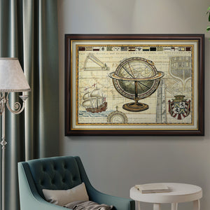 Nautical Map II Premium Framed Canvas- Ready to Hang
