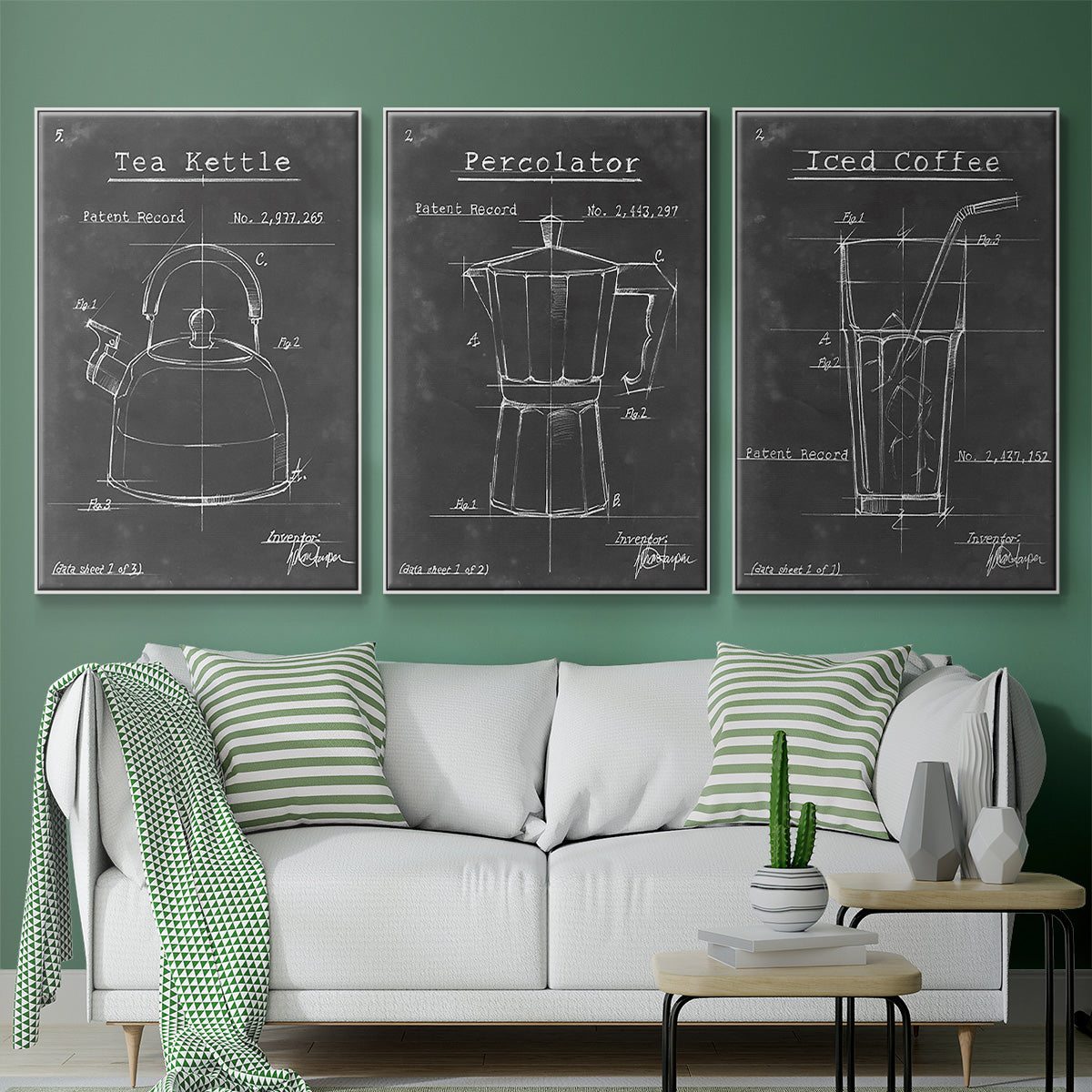 Morning Routine IV - Framed Premium Gallery Wrapped Canvas L Frame 3 Piece Set - Ready to Hang